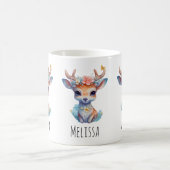 Niedliches Baby Deh mit Antlern und Blume Kaffeetasse (Mittel)