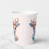 Niedliches Baby Deh mit Antlern und Blume Pappbecher (Rechts)