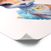 Niedliches Baby Deh mit Antlern und Blume Poster (Ecke)
