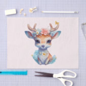 Niedliches Baby Deh mit Antlern und Blume Seidenpapier (Handwerk)