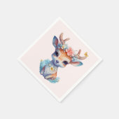 Niedliches Baby Deh mit Antlern und Blume Serviette (Ecke)