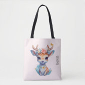 Niedliches Baby Deh mit Antlern und Blume Tasche (Vorderseite)