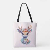 Niedliches Baby Deh mit Antlern und Blume Tasche (Rückseite)
