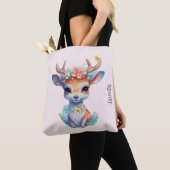 Niedliches Baby Deh mit Antlern und Blume Tasche (Von Nahem)
