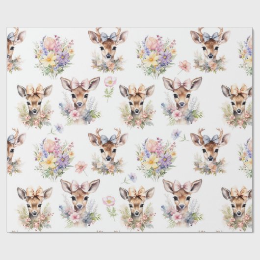 Niedliches Baby Deh mit Wildblume Geschenkpapier (Flach)