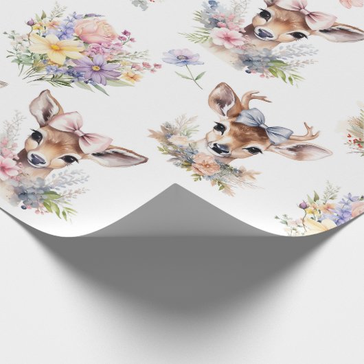Niedliches Baby Deh mit Wildblume Geschenkpapier (Ecke)