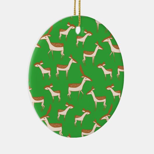 Niedliches Baby Deh und Familie auf hellgrün Keramik Ornament (Rechts)