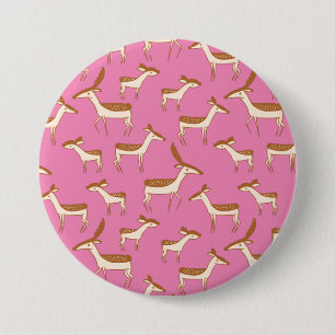 Niedliches Baby Deh und Familie auf Rosa Button