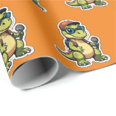 niedliches Baby-Dinasaur mit Mike Geschenkpapier (Rolleneckpunkt)