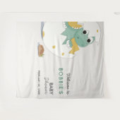 Niedliches Baby-Dino im Hintergrund der neutralen Wandteppich (Vorderseite (Horizontal))