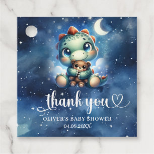 Niedliches Baby Dino Umarmung Teddy Bär Babydusche Geschenkanhänger