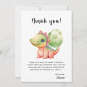 Niedliches Baby Dinosaur Babydusche Dankeskarte (Vorderseite)