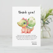 Niedliches Baby Dinosaur Babydusche Dankeskarte (Stehend Vorderseite)