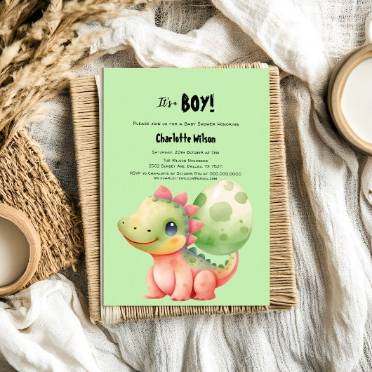 Niedliches Baby Dinosaur Babydusche Einladung