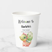 Niedliches Baby Dinosaur Babydusche Pappbecher (Rückseite)