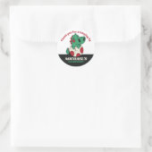 Niedliches Baby Dinosaurier in Egg Kindergeburtsta Runder Aufkleber (Tasche)