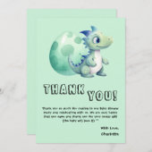 Niedliches Baby Dinosaurier mit Ei-Baby-Dusche Dankeskarte (Vorne/Hinten)