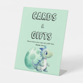 Niedliches Baby Dinosaurier mit Ei-Baby-Dusche Sockelschild