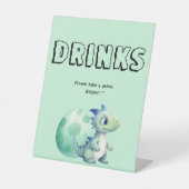 Niedliches Baby Dinosaurier mit Ei-Baby-Duschgeträ Sockelschild (Vorderseite)