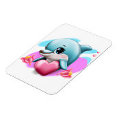 Niedliches Baby-Dolphin mit Valentiner Herz Magnet (Linke Seite)