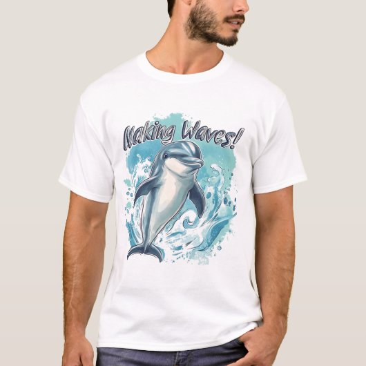 Niedliches Baby Dolphin T - Shirt Design, Retro Oc (Vorderseite)