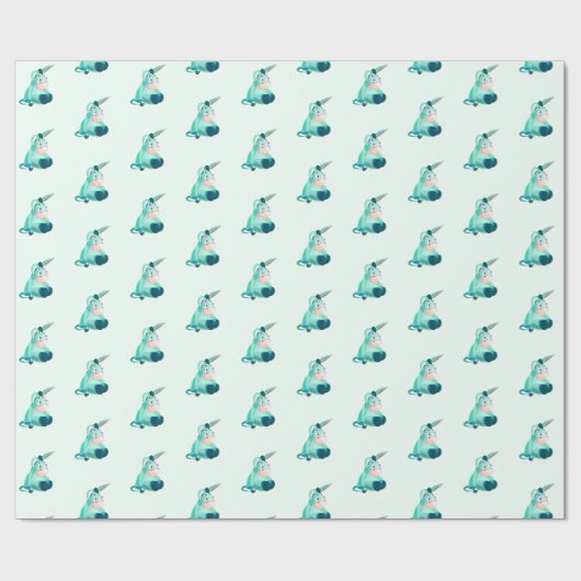 Niedliches Baby Donkey Funny Wrapping Paper Geschenkpapier (Flach)