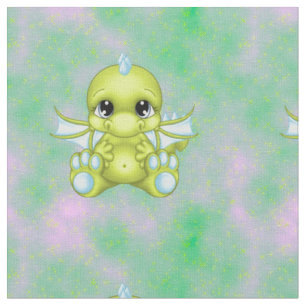 Niedliches Baby-Drache-Grün u. Blau Stoff