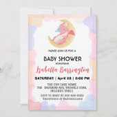 Niedliches Baby Dragon Dinosaurier Ballon Mädchen  Einladung (Vorderseite)