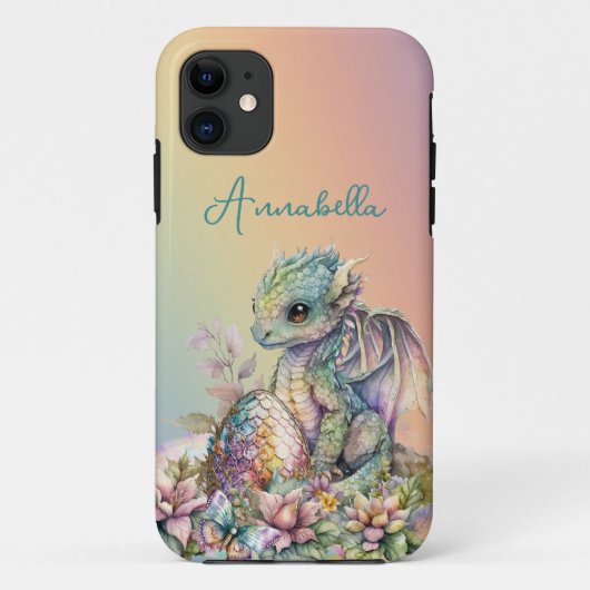Niedliches Baby Dragon Ei auf Regenbogen Case-Mate iPhone Hülle (Rückseite)