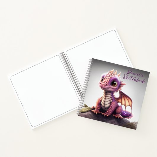 Niedliches Baby-Dragon-Sketchbook Notizblock (Innenseite)