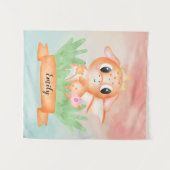 Niedliches Baby Dragon Wasserfarbband Wandteppich (Vorderseite (Horizontal))