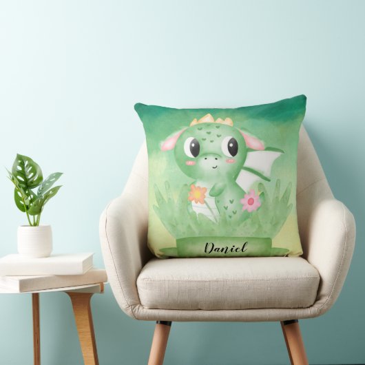 Niedliches Baby Dragon Wasserfarbenkissen Kissen (Stuhl )