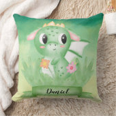 Niedliches Baby Dragon Wasserfarbenkissen Kissen (Decke)