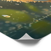 Niedliches Baby Duck Tanzen in der Regenkunst Poster (Ecke)