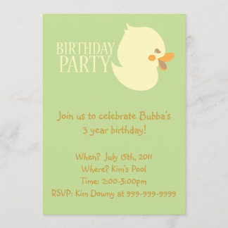 Niedliches Baby Duckling Rubber Ducky Geburtstag l Einladung