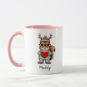 Niedliches Baby Eichhörnchen Personalisierte Weihn Tasse