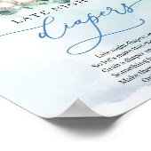 Niedliches Baby Elefant Blue Late Night Diapers Ga Poster (Ecke)