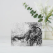 Niedliches Baby Elephant Black and White Watercolo Postkarte (Stehend Vorderseite)