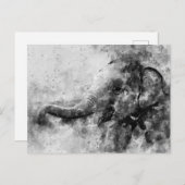 Niedliches Baby Elephant Black and White Watercolo Postkarte (Vorne/Hinten)