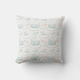 Niedliches Baby Elephant & Bunny Animal Pattern Kissen