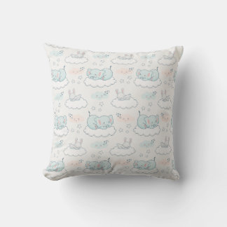 Niedliches Baby Elephant & Bunny Animal Pattern Kissen