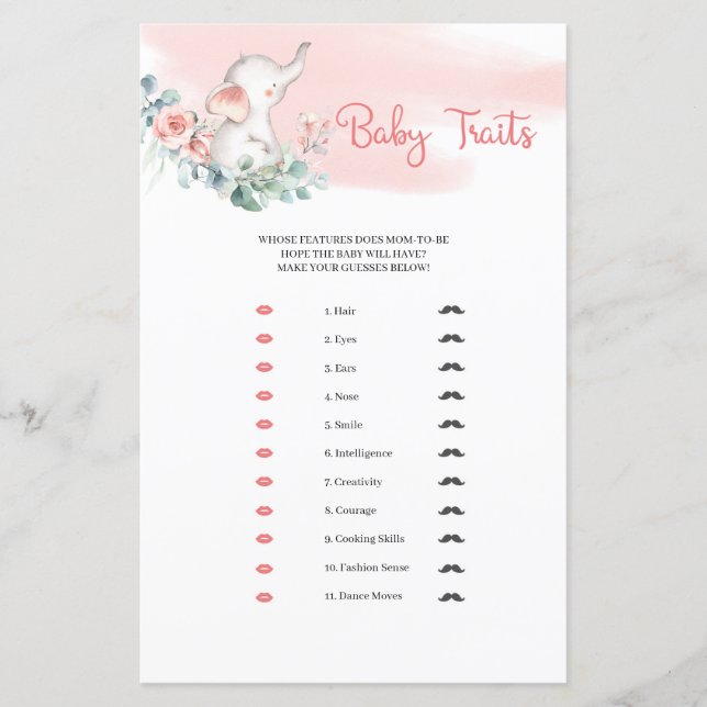 Niedliches Baby Elephant Eucalyptus Baby Tracks (Vorderseite)