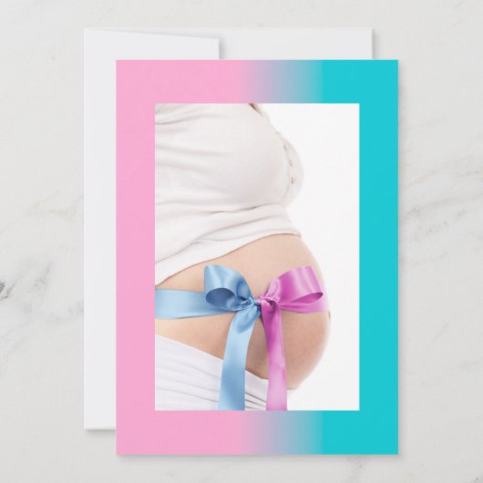 Niedliches Baby Elephant Gender Reveal Baby Shower Einladung (Rückseite)