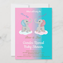 Niedliches Baby Elephant Gender Reveal Baby Shower