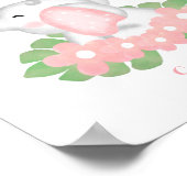 Niedliches Baby Elephant mit rosa Blume Poster (Ecke)