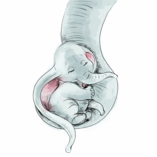 Niedliches Baby Elephant Trunk Baby Dusche Topper Freistehende Fotoskulptur (Vorne)