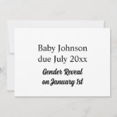 Niedliches Baby Est. Bekanntgabe des Jahres der Ge Ankündigung (Rückseite)