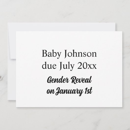 Niedliches Baby Est. Bekanntgabe des Jahres der Ge Ankündigung (Rückseite)