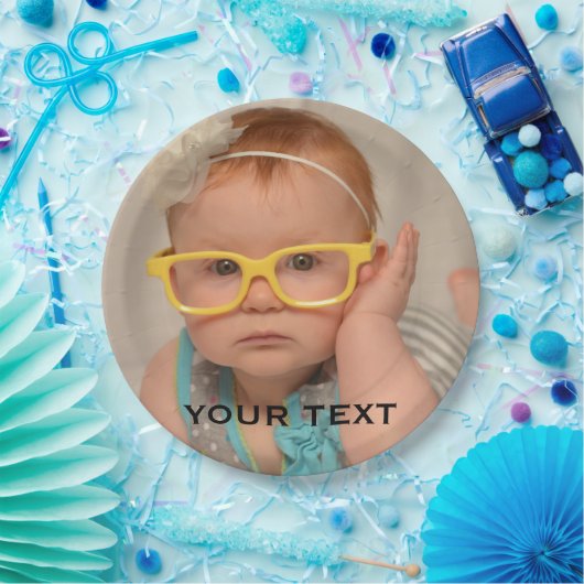 Niedliches Baby Family Foto Pappteller (Party)