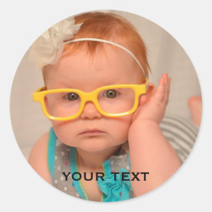 Niedliches Baby Family Foto Runder Aufkleber